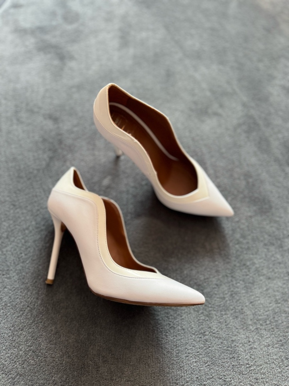 Malone Souliers Cream Pointed-Toe Stiletto Pumps